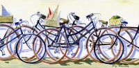 Les Vélos (acryl. 30 x 60 cm)
